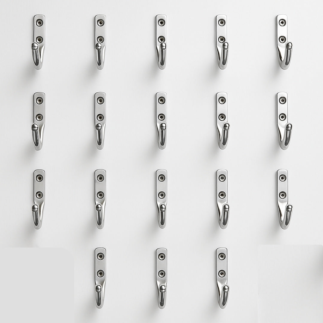 KAY SEVEN Stainless Steel J Hooks Unbreakable with Chrome Plated Finish for Bathroom, Door, Metal Wall Hook, Clothes and Keys Hanging, Kitchen Utensil Hanger Holder, Heavy Items(Single J Hook)