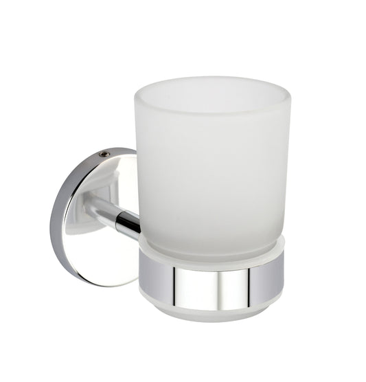 FROSTED ROUND GLASS TUMBLER HOLDER