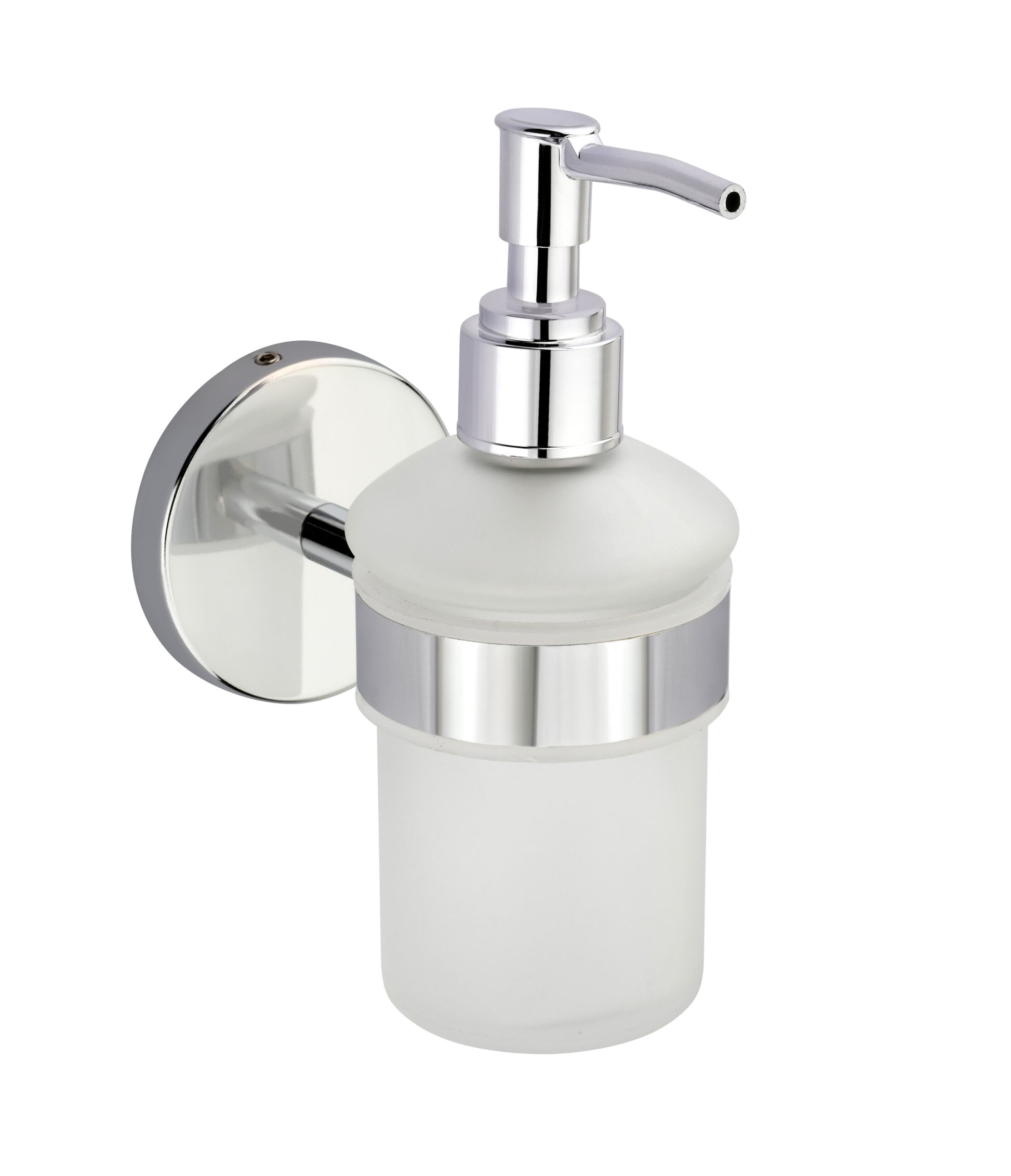 FROSTED ROUND SOAP DISPENSER HOLDER