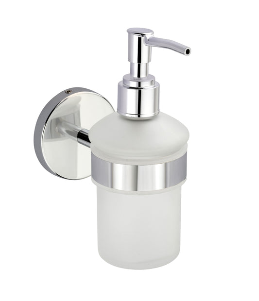 FROSTED ROUND SOAP DISPENSER HOLDER