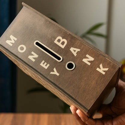 GiMBazaar-wooden savings piggy bank
