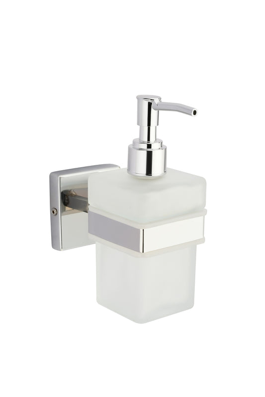 FROSTED SQUARE SOAP DISPENSER HOLDER