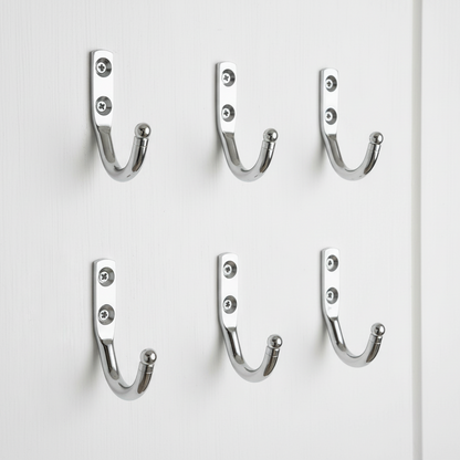 KAY SEVEN Stainless Steel J Hooks Unbreakable with Chrome Plated Finish for Bathroom, Door, Metal Wall Hook, Clothes and Keys Hanging, Kitchen Utensil Hanger Holder, Heavy Items(Single J Hook)