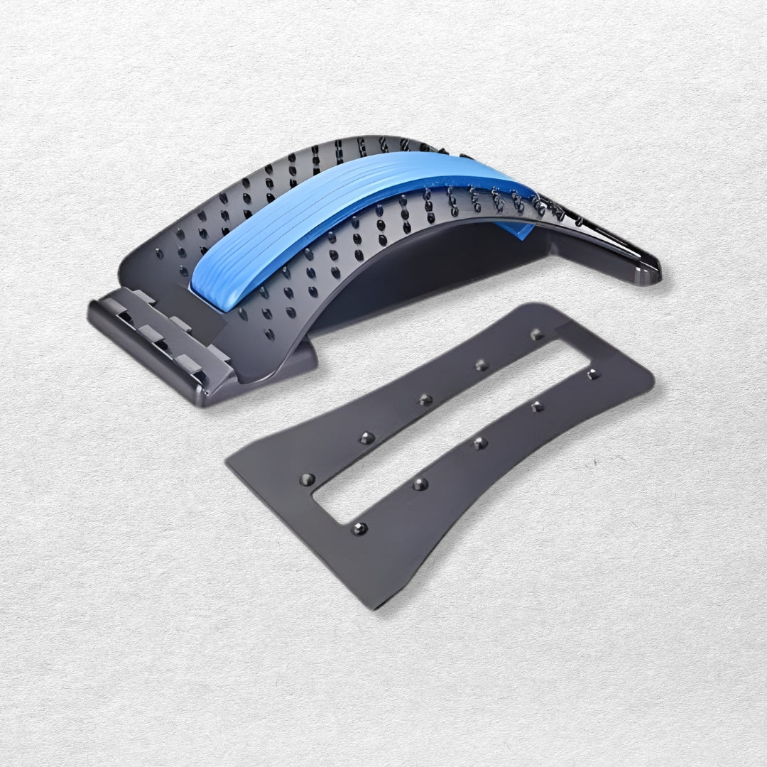 Multi-Level Back Stretcher Posture Corrector Device for Back Pain Relief with Back Support Mate Magic Back Stretching Massage (Blue)