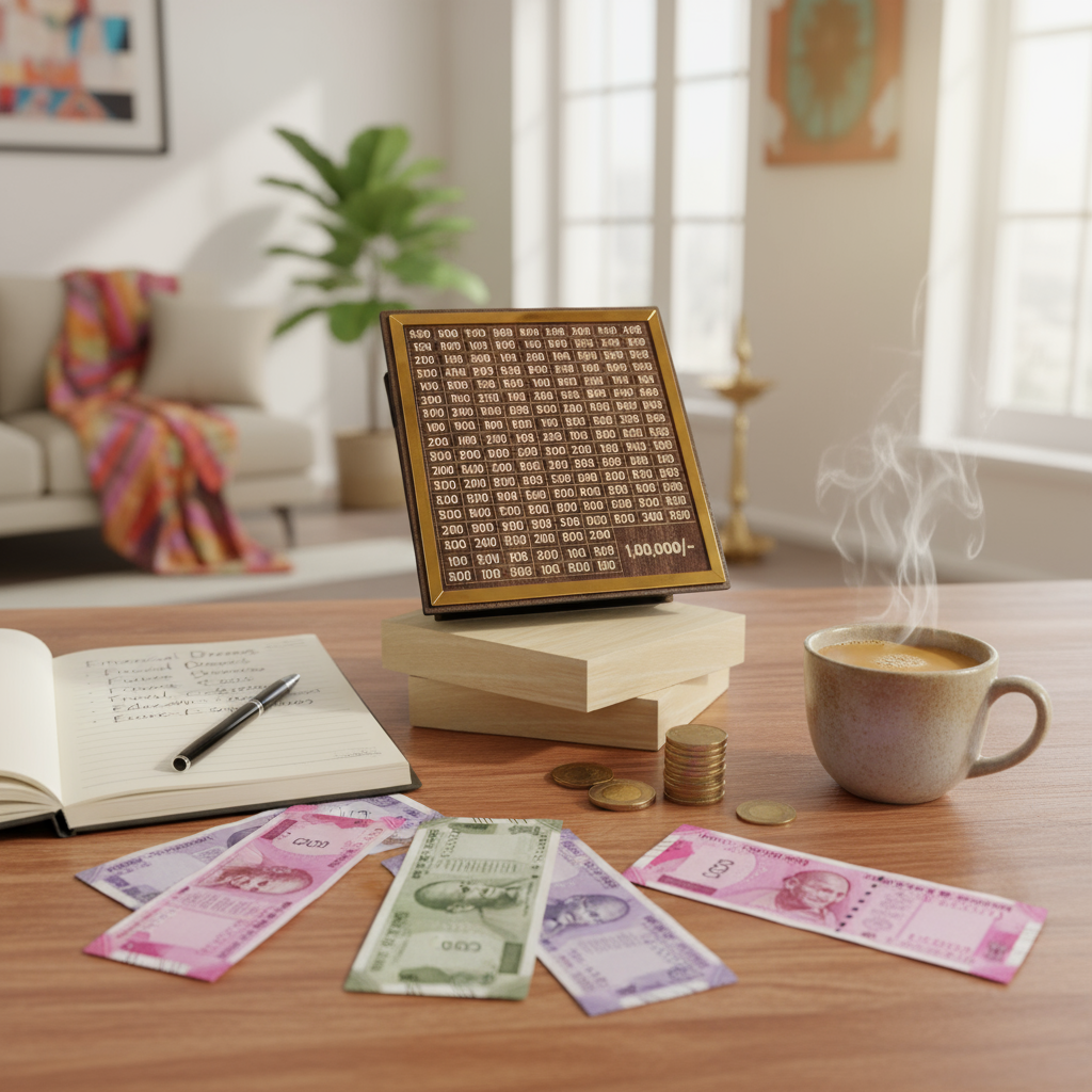 GiMBazaar-Savings Challenge Piggy Bank with Indian Rupees